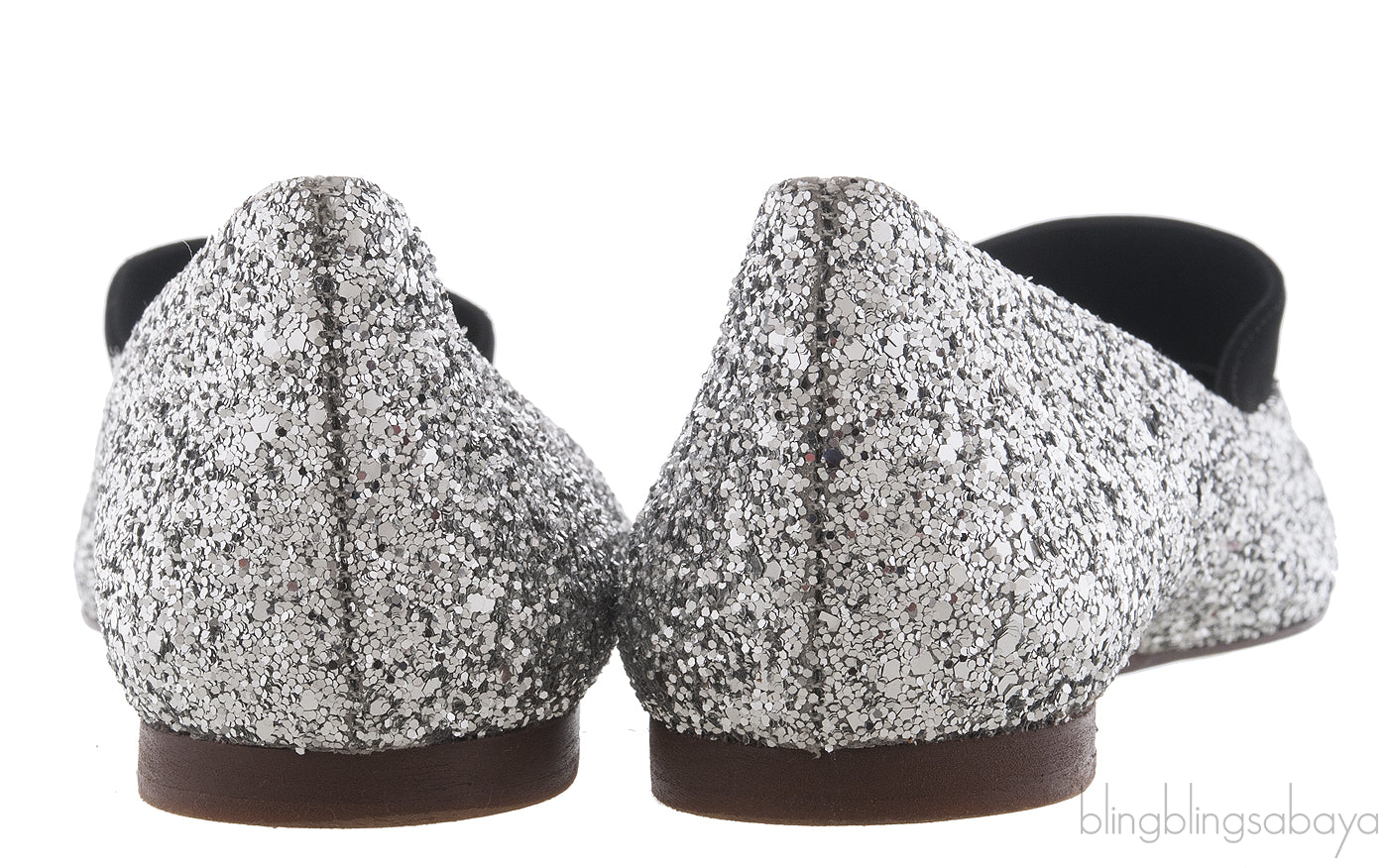 Silver Glitter Ballerina Flats