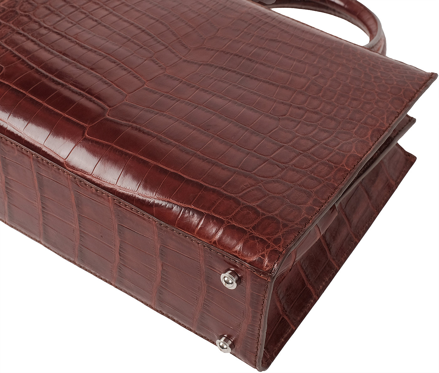 Cape Cobra Burgundy Crocodile Top Handle Bag
