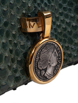 Bvlgari Green Python Monete Fold-over Clutch