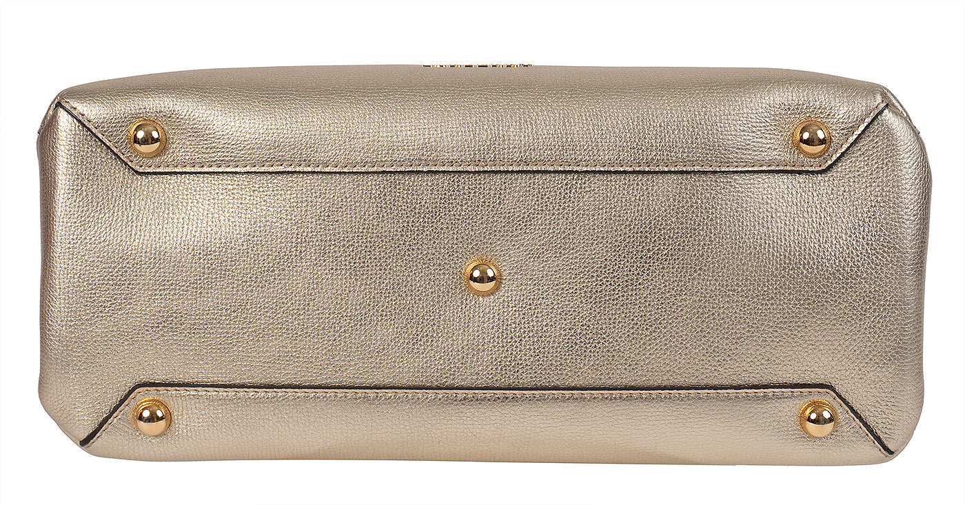 Burberry Twill Medium Banner Metallic Gold Tote Bag