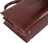 Cape Cobra Burgundy Crocodile Top Handle Bag