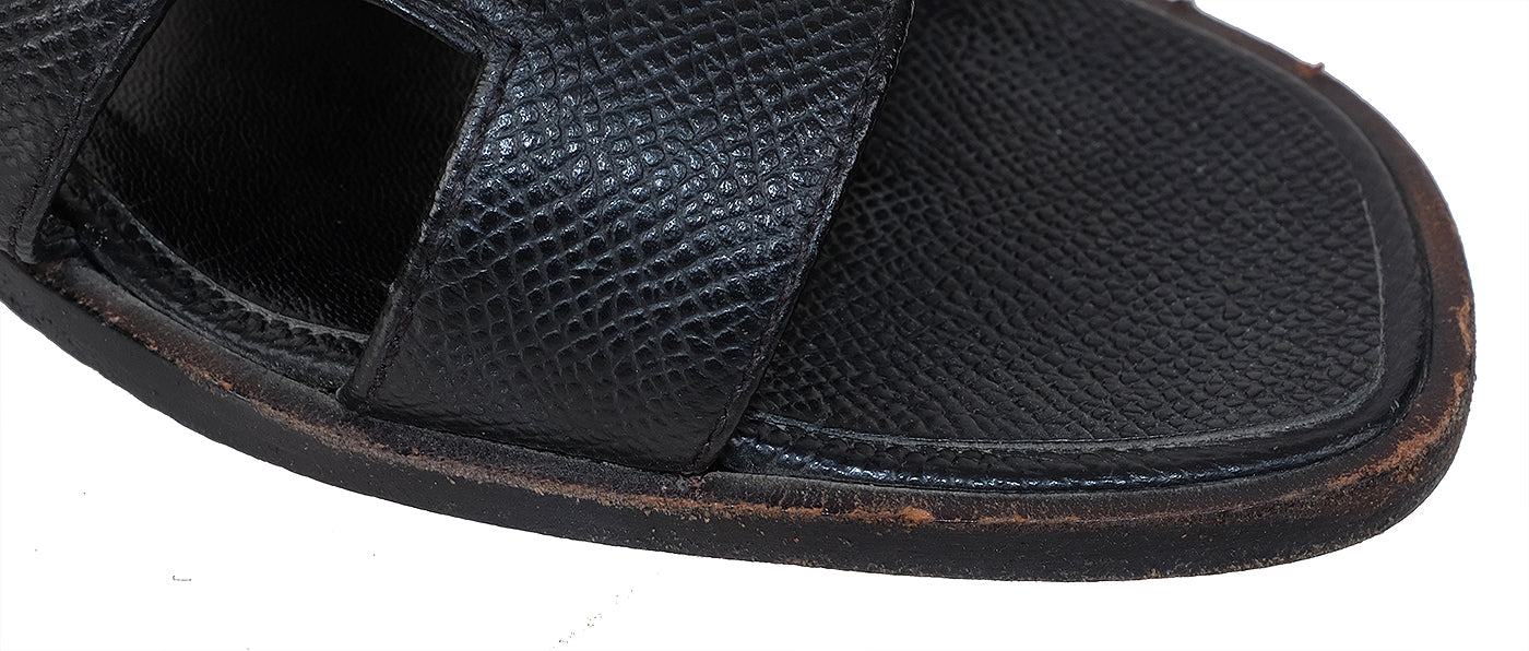 Hermes Black Oran Epsom Sandals