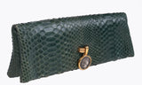 Bvlgari Green Python Monete Fold-over Clutch