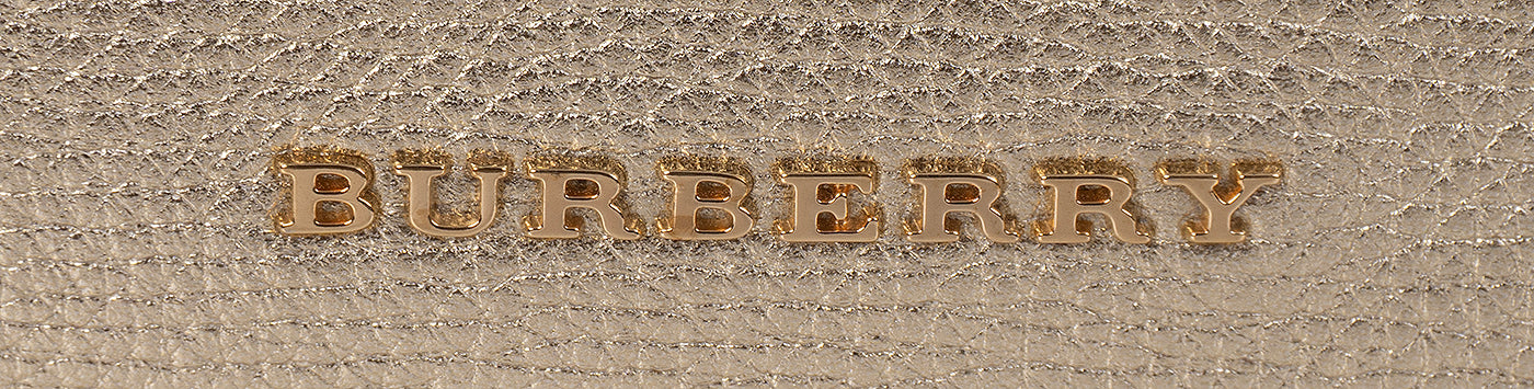 Burberry Twill Medium Banner Metallic Gold Tote Bag