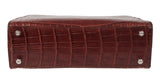 Cape Cobra Burgundy Crocodile Top Handle Bag