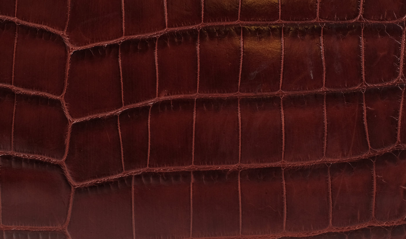 Cape Cobra Burgundy Crocodile Top Handle Bag