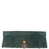 Bvlgari Green Python Monete Fold-over Clutch