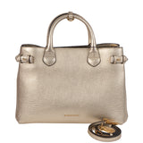 Burberry Twill Medium Banner Metallic Gold Tote Bag