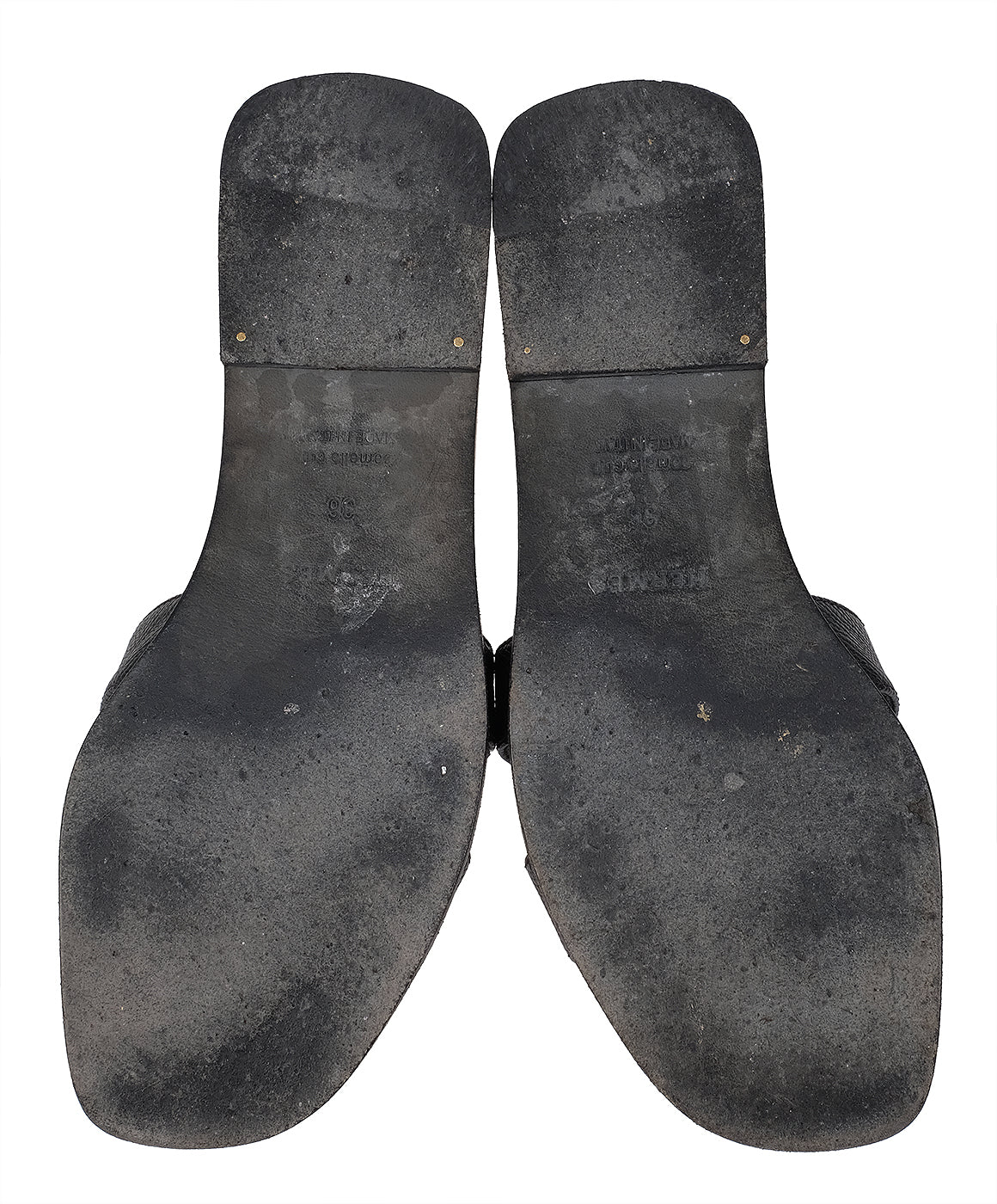 Hermes Black Oran Epsom Sandals