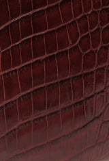 Cape Cobra Burgundy Crocodile Top Handle Bag
