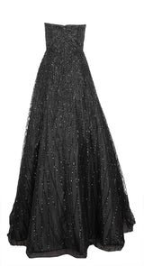 Jovani Black Bead Embellished Gown