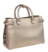 Burberry Twill Medium Banner Metallic Gold Tote Bag