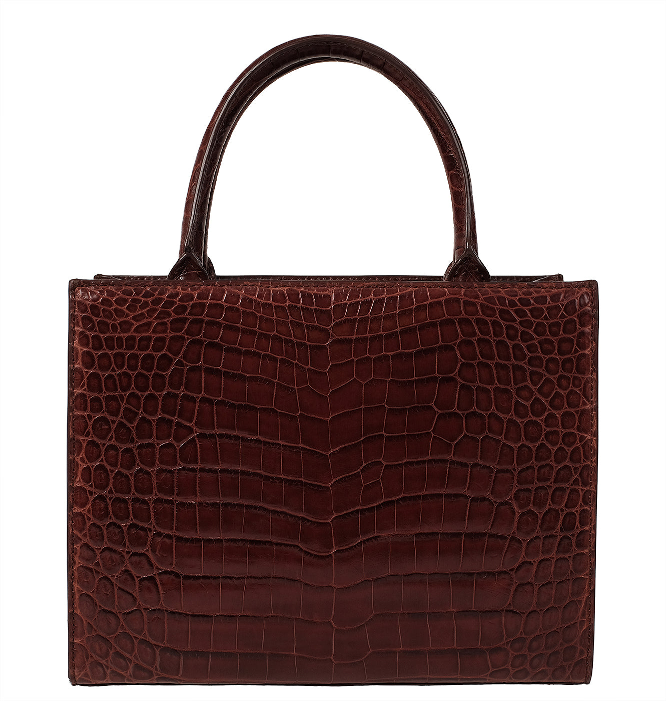 Cape Cobra Burgundy Crocodile Top Handle Bag
