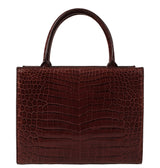 Cape Cobra Burgundy Crocodile Top Handle Bag