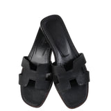 Hermes Black Oran Epsom Sandals