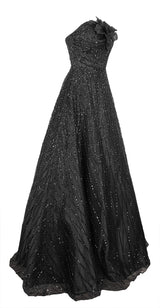 Jovani Black Bead Embellished Gown