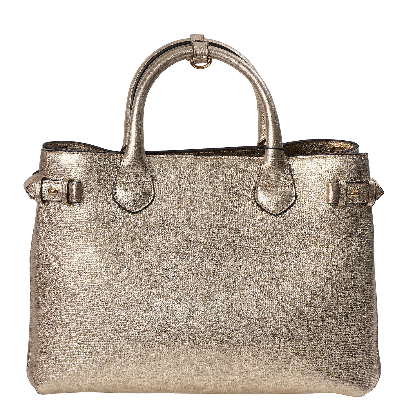 Burberry Twill Medium Banner Metallic Gold Tote Bag