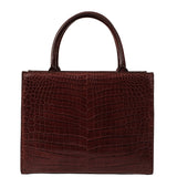 Cape Cobra Burgundy Crocodile Top Handle Bag