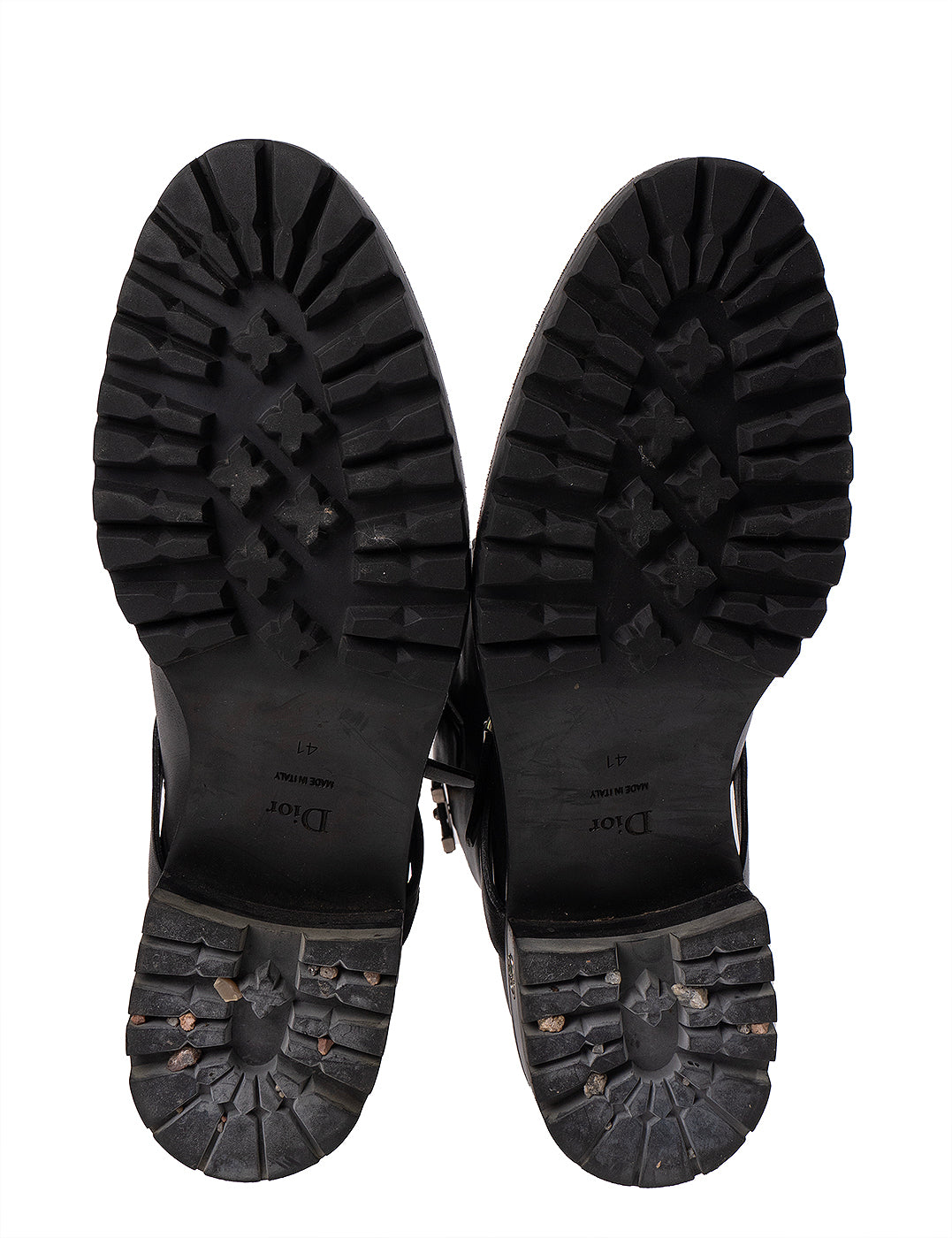 Christian Dior Black Leather Moto Boots 41