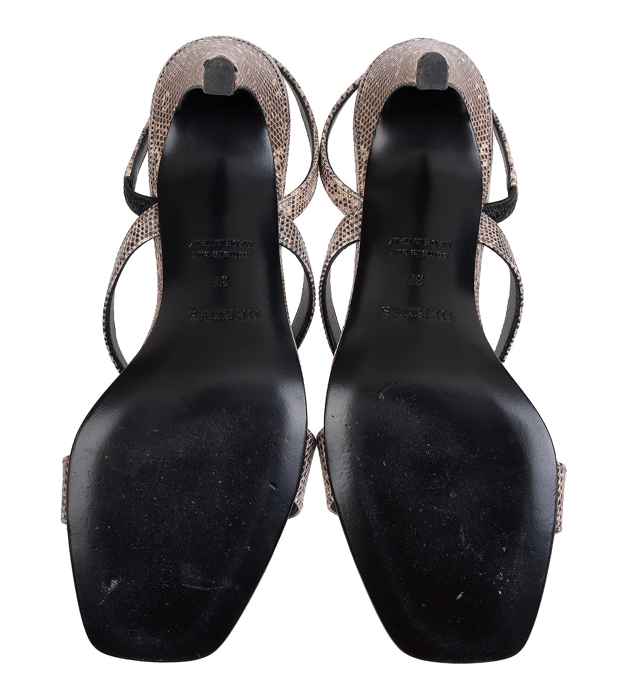 Hermes Glamour 75 Ombre Lizard Sandals 37