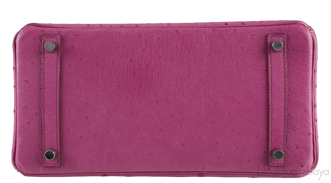 Birkin 30 Fuchsia Pink Ostrich PHW