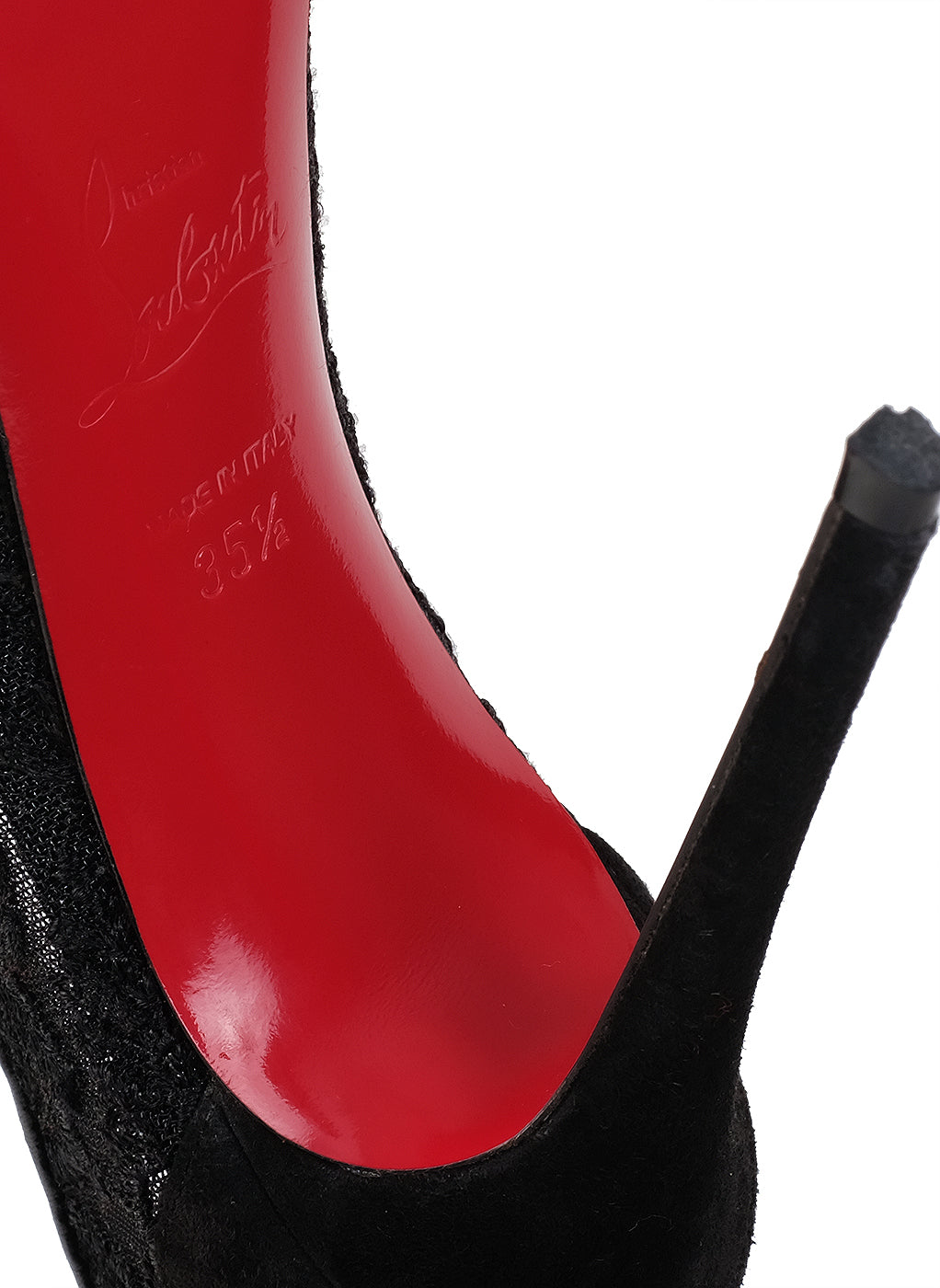 Christian Louboutin Black Mesh Lace Pointed Toe Heels