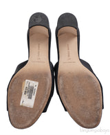 Manolo Blahnik Martamod Black Satin Mules