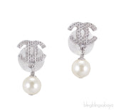 CC Quilt Pearl Dropped Earrings