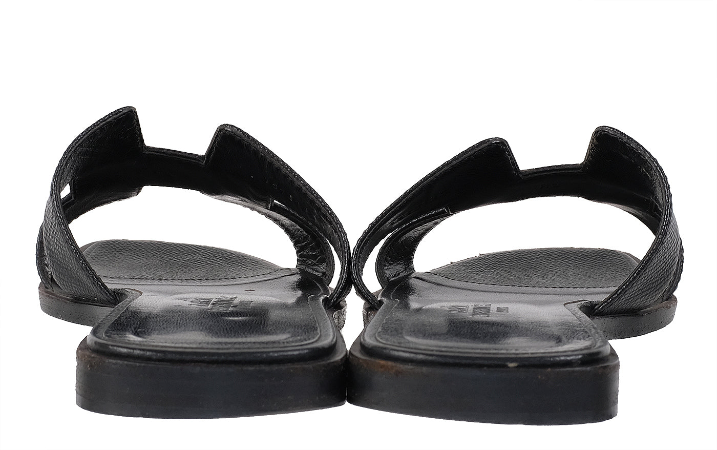Hermes Black Oran Epsom Sandals
