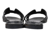 Hermes Black Oran Epsom Sandals