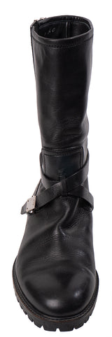 Christian Dior Black Leather Moto Boots 41