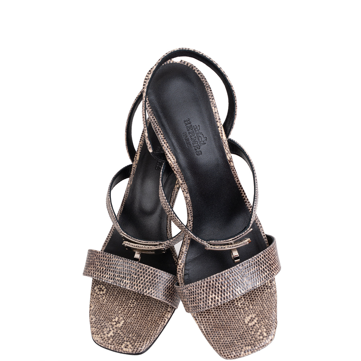 Hermes Glamour 75 Ombre Lizard Sandals 37