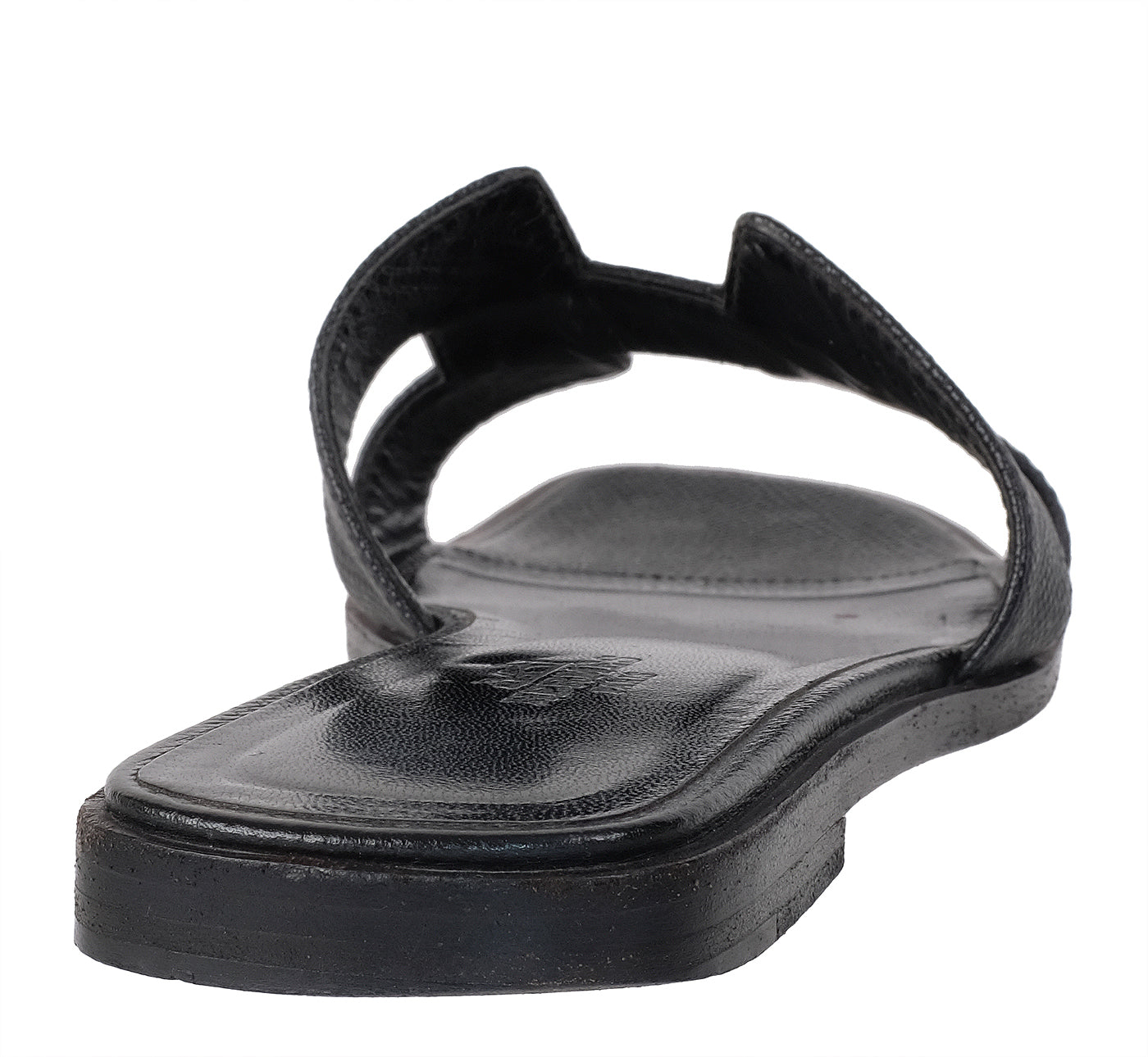 Hermes Black Oran Epsom Sandals