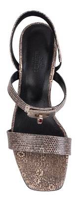 Hermes Glamour 75 Ombre Lizard Sandals 37