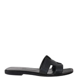 Hermes Black Oran Epsom Sandals