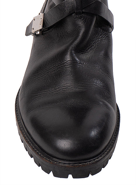 Christian Dior Black Leather Moto Boots 41