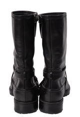 Christian Dior Black Leather Moto Boots 41