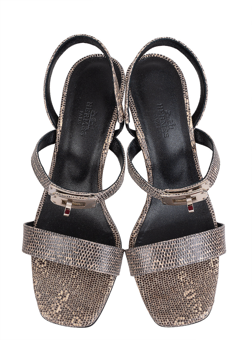 Hermes Glamour 75 Ombre Lizard Sandals 37