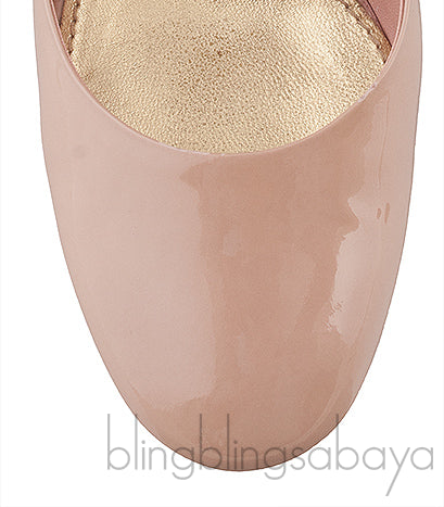 Beige Rose Round Toe Pumps