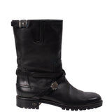 Christian Dior Black Leather Moto Boots 41