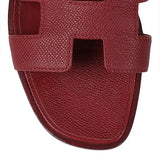 Hermes Rouge H Epsom Oran Sandals 36