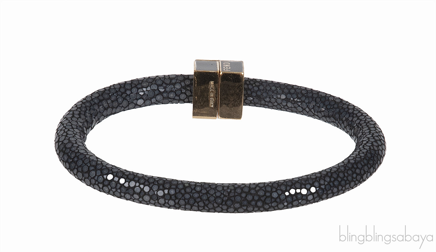 Fendi Resin Cabochon Stingray Bangle Bracelet