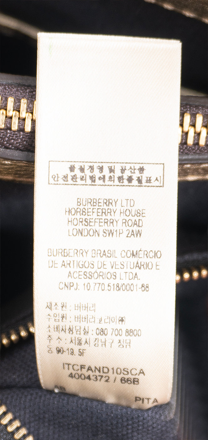Burberry Twill Medium Banner Metallic Gold Tote Bag