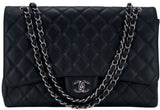 Black Caviar Maxi Flap Bag PHW