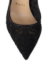 Christian Louboutin Black Mesh Lace Pointed Toe Heels