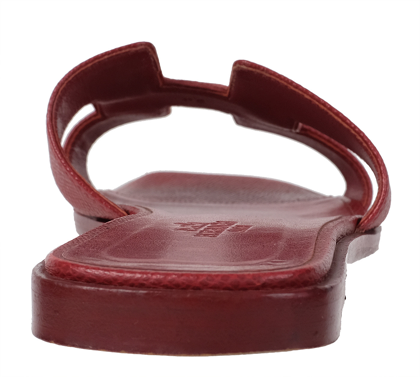Hermes Rouge H Epsom Oran Sandals 36