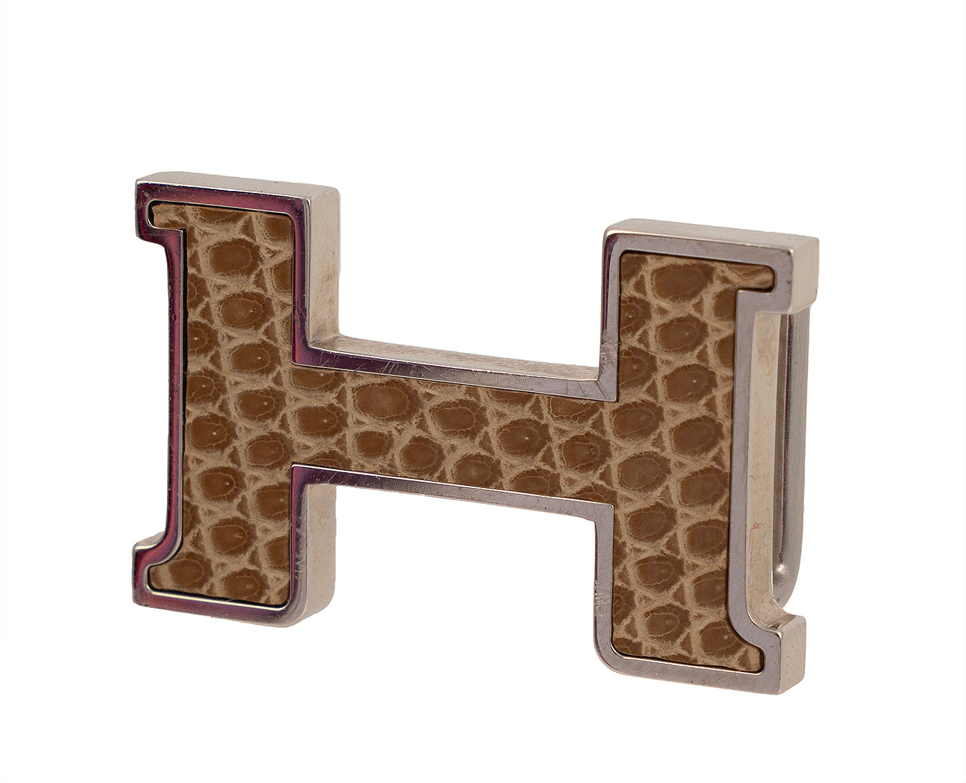 Hermes H Constance Silver 13 mm Lizard Buckle