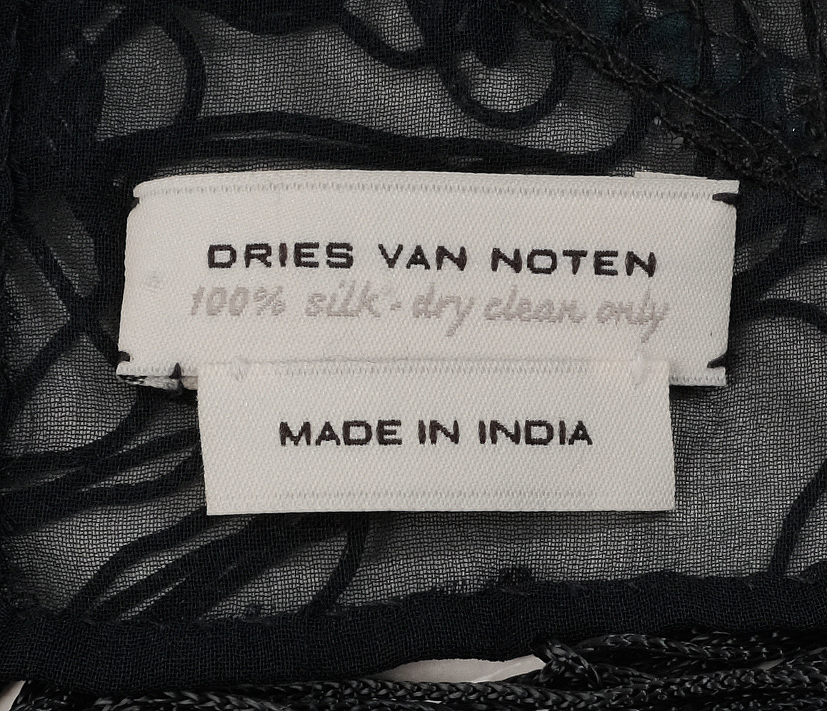 Dries Van Noten Bead Embellished Fringed Stole
