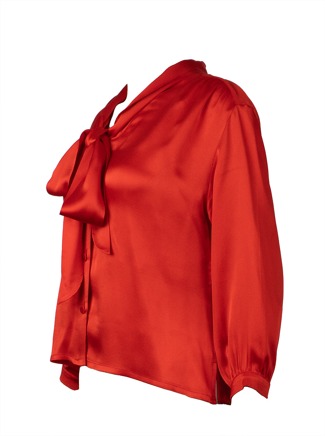 Gucci Red Self-tie Bow Shirt