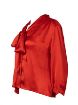 Gucci Red Self-tie Bow Shirt